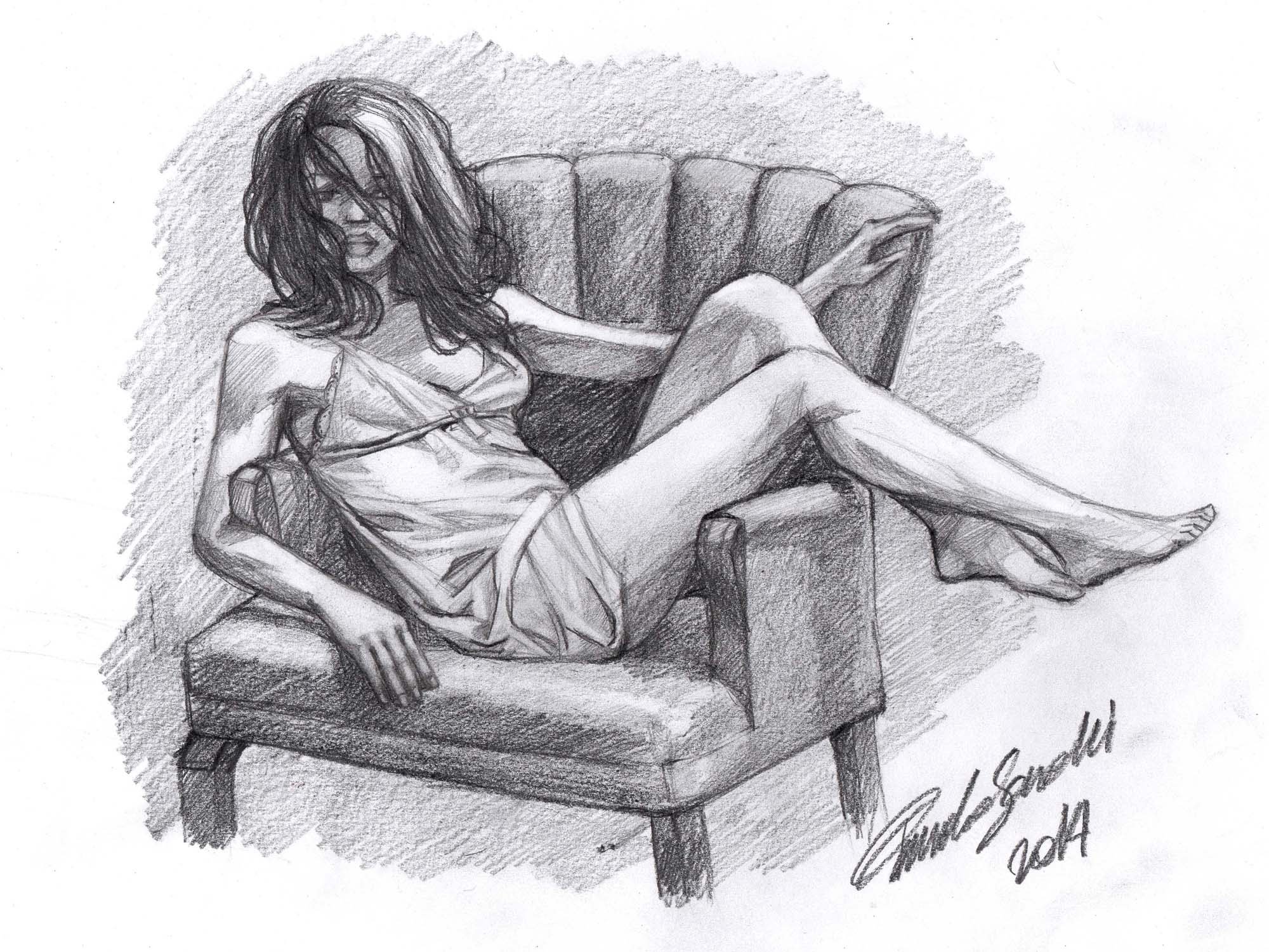 2000x1500 Speed Drawing Graphite Pencil. Woman Figure Sketching. Disegno A - Female Figure Sketch
