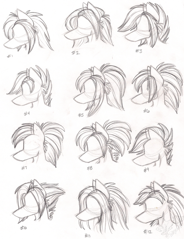 750x975 Female Anthro Wolf Hairstyles By Stangwolf - Female Hair Sketch