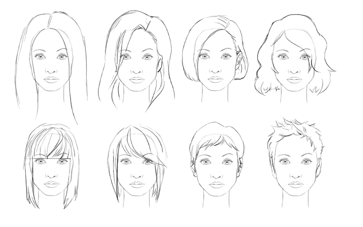 720x450 Hair Drawing, Pencil, Sketch, Colorful, Realistic Art Images - Female Hair Sketch