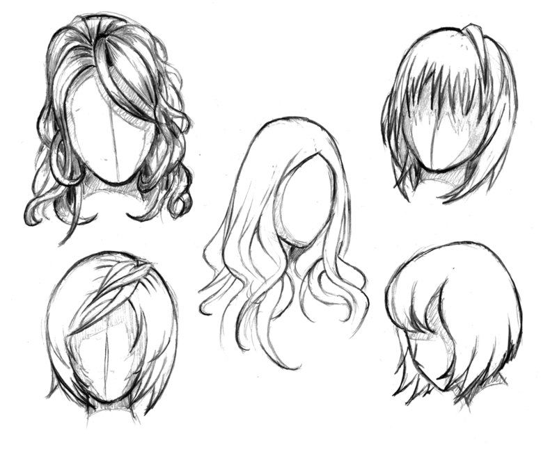 Female Hair Sketch at PaintingValley.com | Explore collection of Female ...