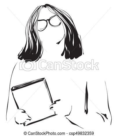 407x470 Girl With Frame In The Hand. Sketching Illustration. - Female Hand Sketch