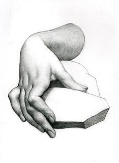 234x320 Daily Art Diary Plaster Cast Drawing - Female Hand Sketch