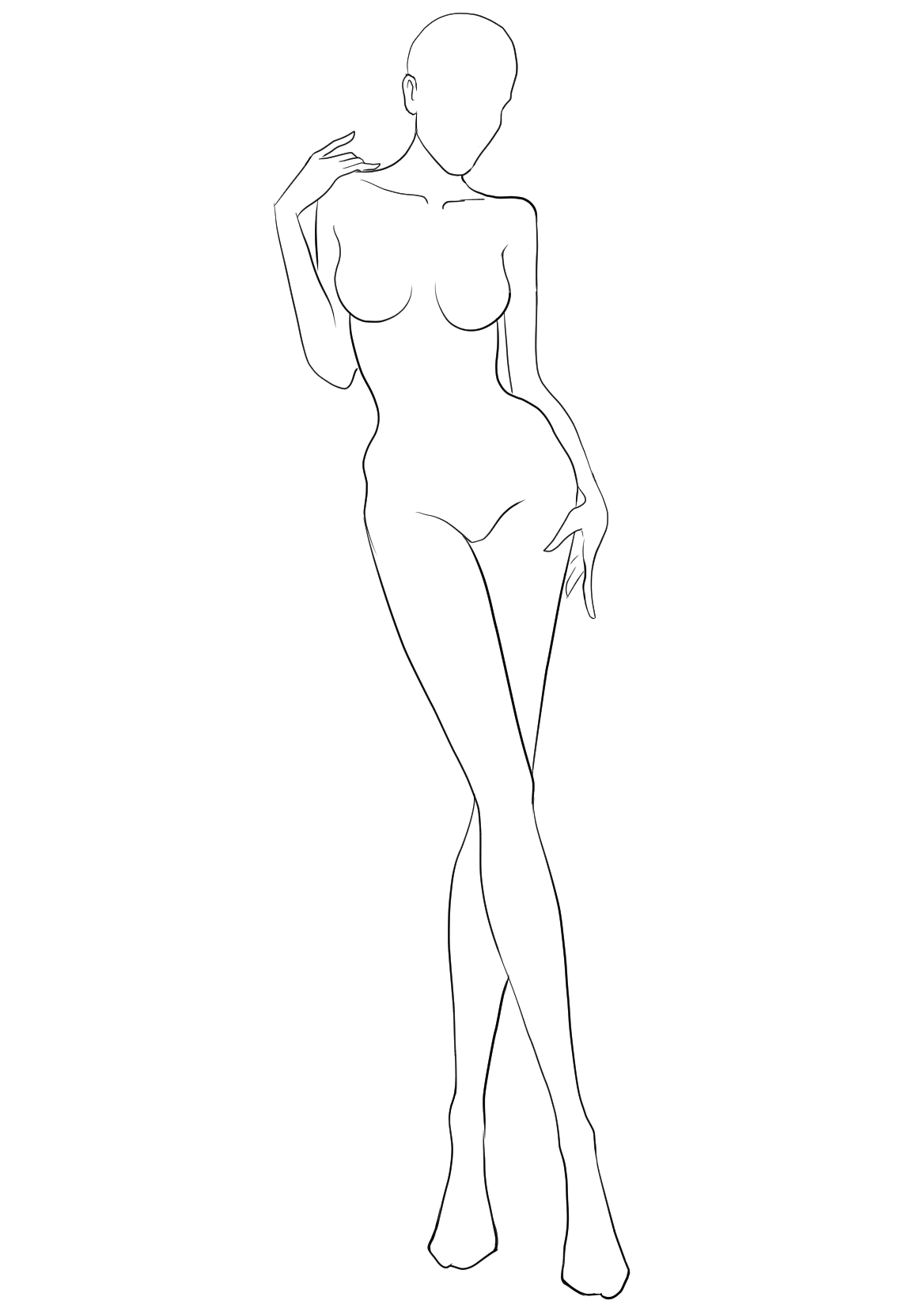1168x1653 Drawn Templates Human Drawing Templates - Female Human Body Ske.....