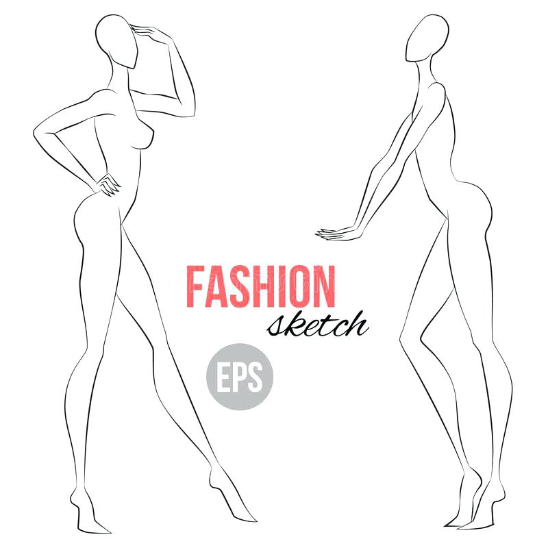 800x800 Download Figure Sketch Different Poses Template For Drawing - Female Human Body Sketch