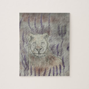 307x307 Lion Drawing Jigsaw Puzzles Zazzle - Female Lion Sketch