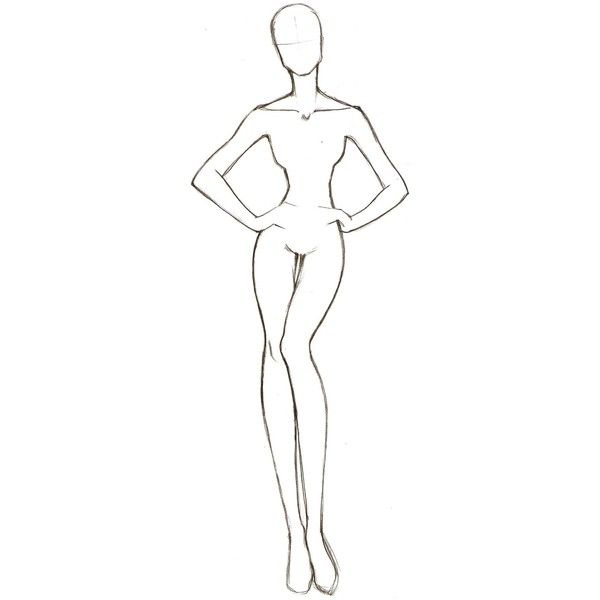 600x600 Scan0068 By Emyang300 Liked On Polyvore Featuring Paper Doll - Female Mannequin Sketch