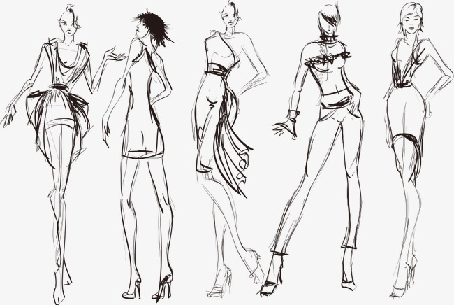 650x436 Vector Sketch Woman, Beauty, Model, Cartoon Beauty Png And Vector - Female Model Sketch