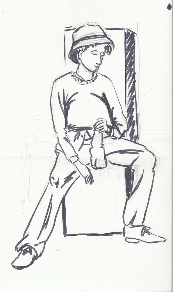 595x1000 Lifedrawing - Female Model Sketch