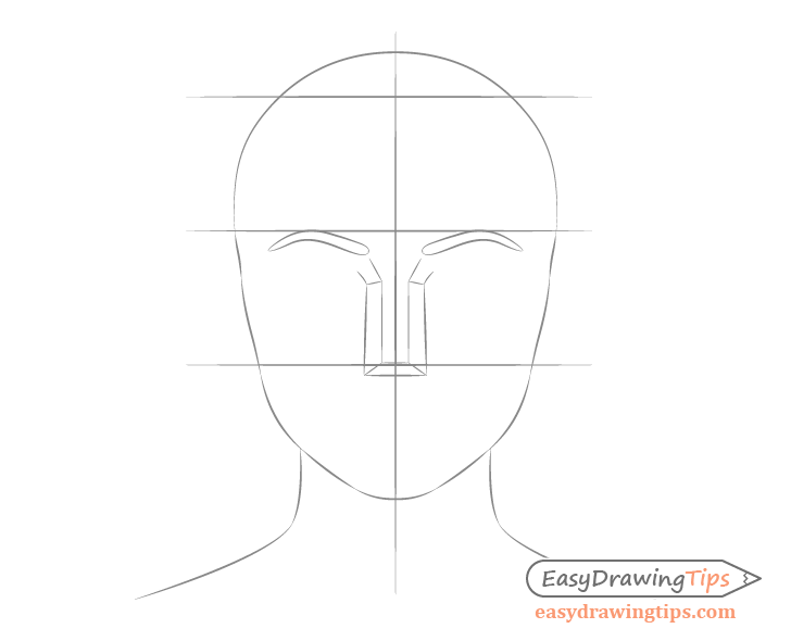 728x590 How To Draw A Female Face Step By Step Tutorial - Female Nose Sketch