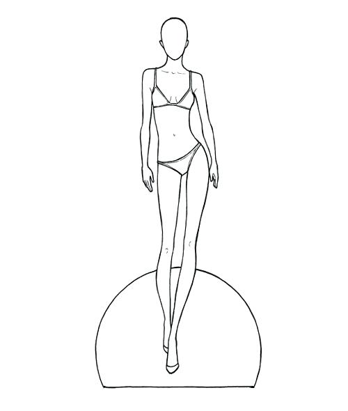 500x590 Female Body Outline Template 9 Printable Worksheets Drawings Model - Female Outline Sketch