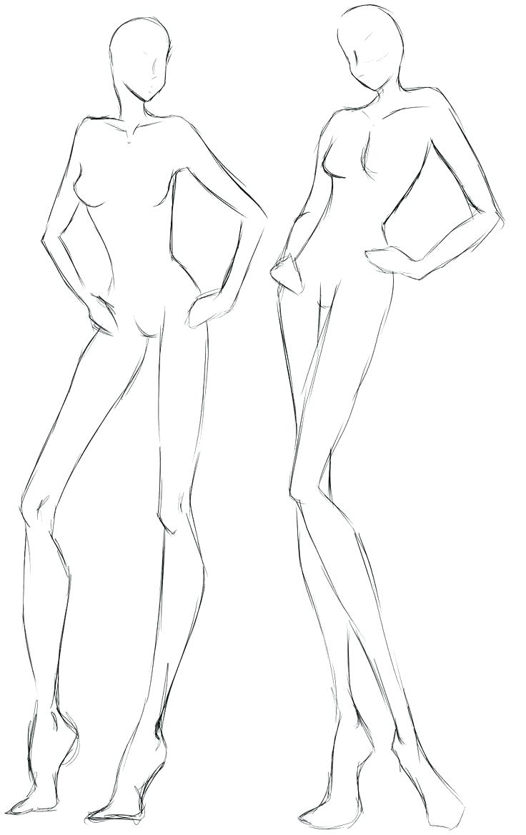 736x1169 Template Outline Of Body Template Blank Female Fashion Sketch - Female Outline Sketch