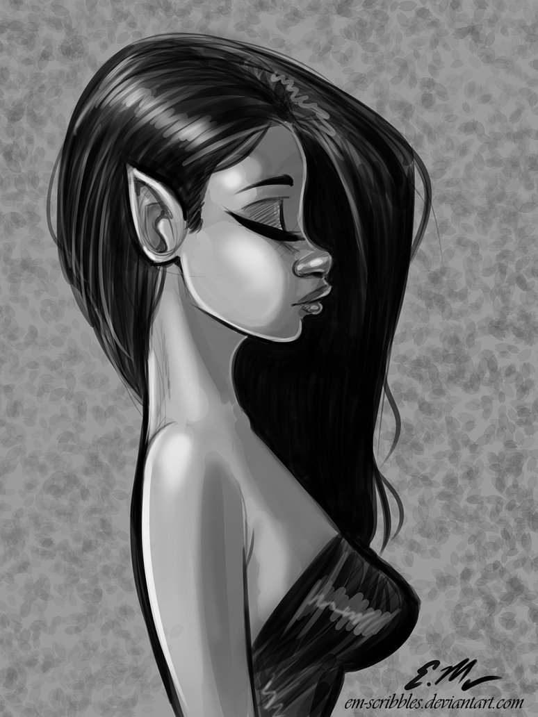 774x1032 Elf Profile Sketch By Em Scribbles - Female Profile Sketch