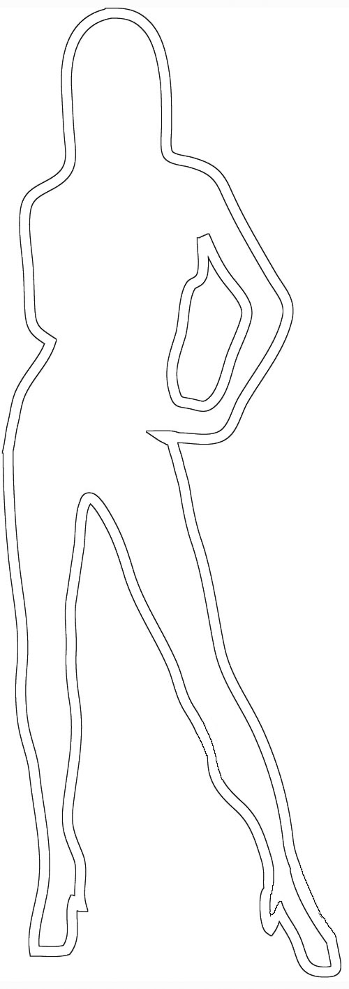 500x1417 Female Silhouette - Female Silhouette Sketch