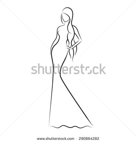 450x470 Female Body Silhouette Outline - Female Silhouette Sketch
