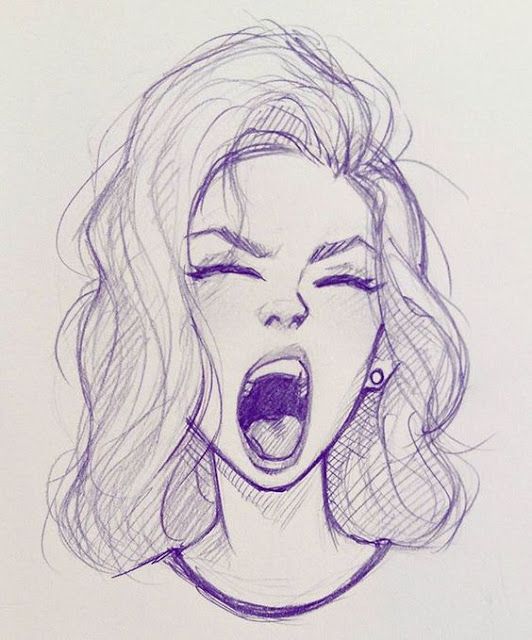 532x640 Screaming Girl Sketches Concept Art Drawings, Art - Female Sketch