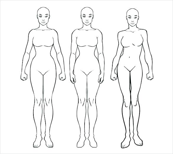 585x520 Fashion Template Female Fashion Drawing Templates Female Viddr - Female Sketch Template