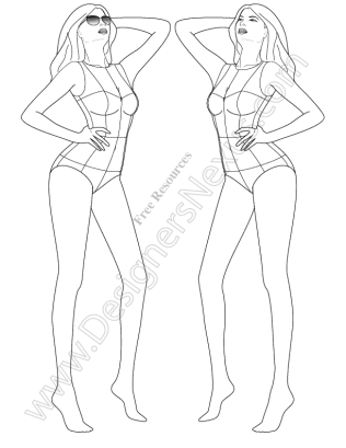 316x409 Female Croquis Free Fashion Figure Templates - Female Sketch Template