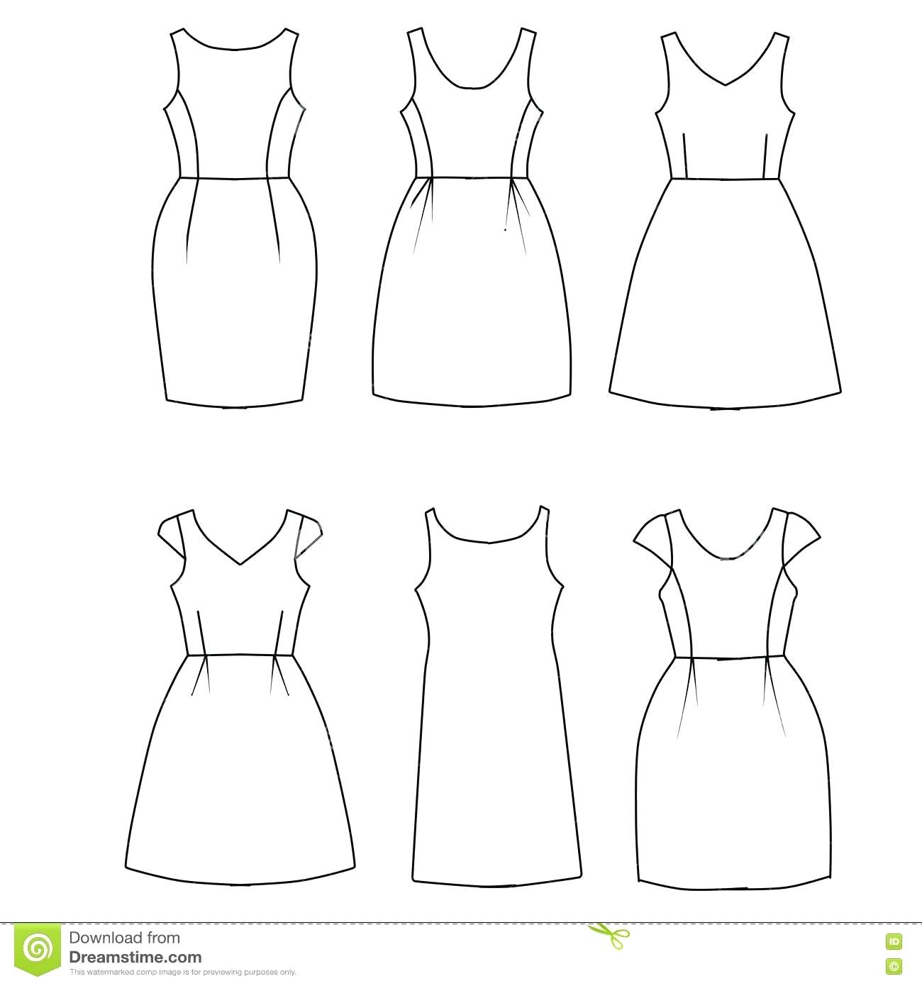 1300x1390 Template Female Sketch Template Set Of Flat Fashion Woman Dresses - Female Sketch Template
