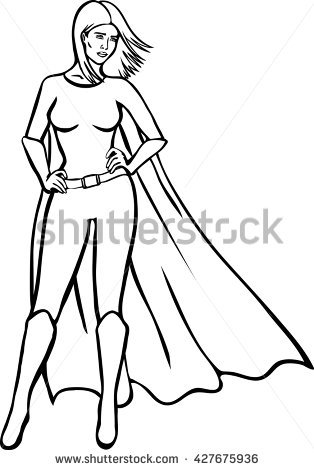 Female Superhero Drawing Template At Paintingvalley Com 7C Explore