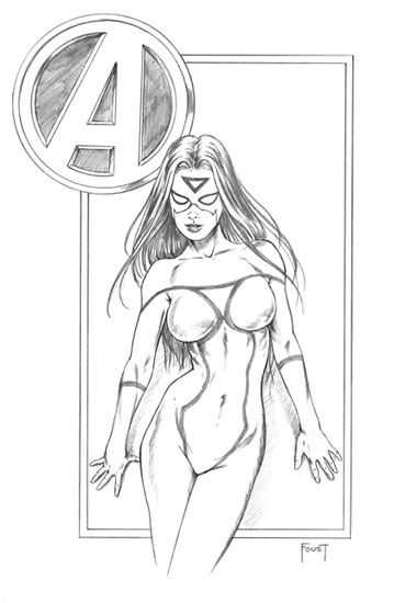 359x550 Drawn Women Comic Character - Female Superhero Sketches