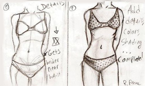 502x296 Comic Art Reference Female Torso In 9 Steps - Female Torso Sketch
