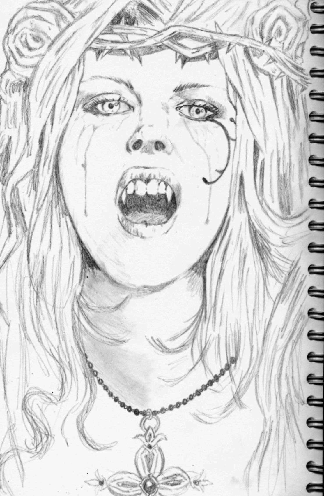 1113x1701 Female Vampire Drawings Victoria Frances Vampire Girl By - Female Vampire Sketch