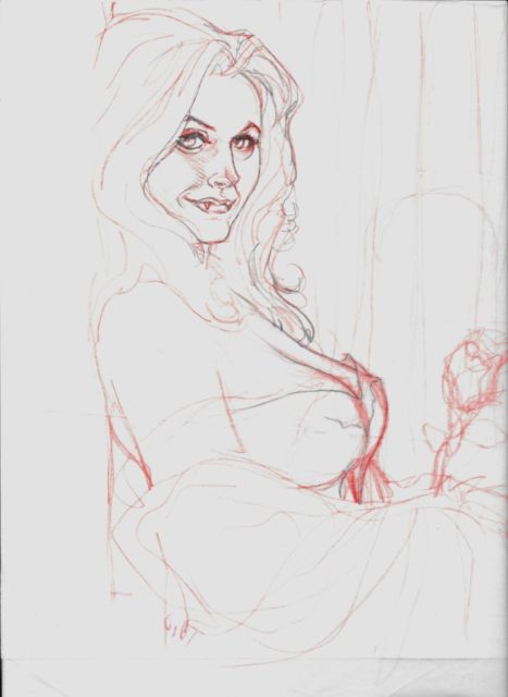 467x640 Tim Vigil Female Vampire Sketch Ebay - Female Vampire Sketch