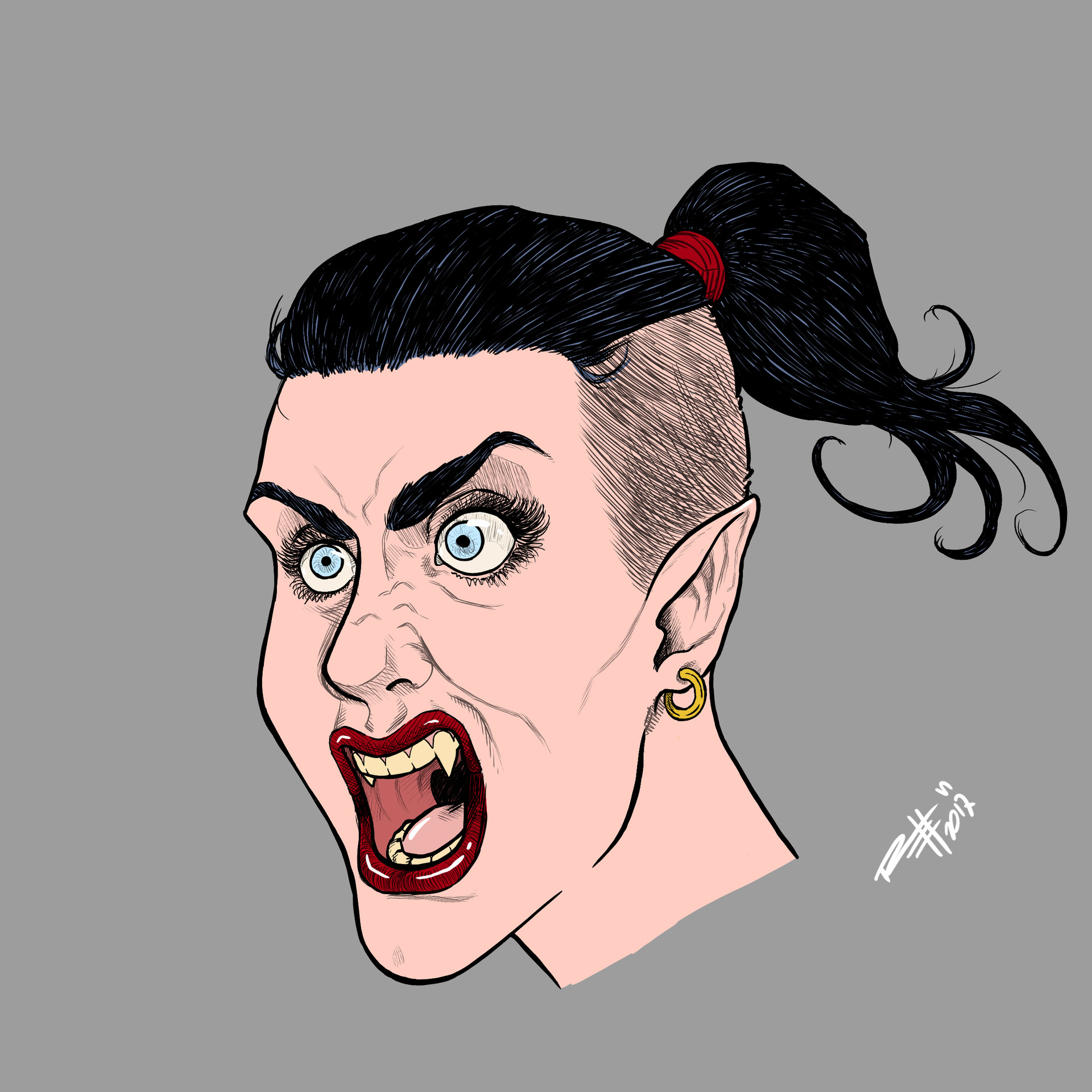 1920x1920 Brunno Rett - Female Vampire Sketch