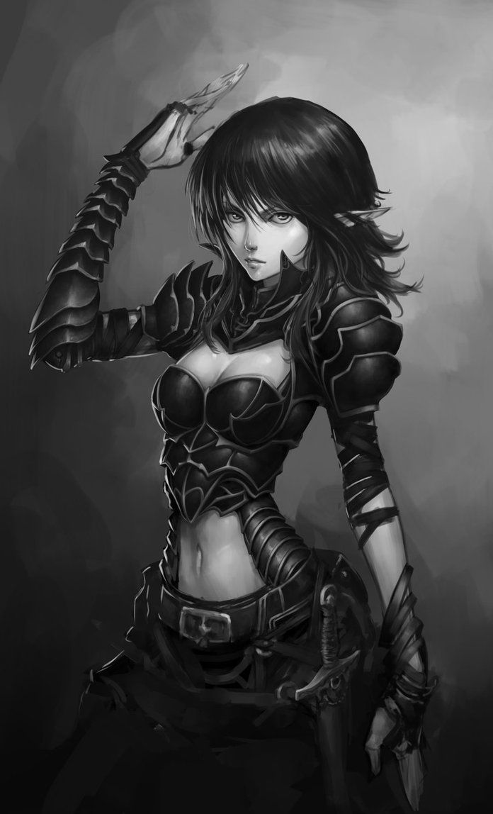 696x1148 Elf Girl Warrior Sketch By ~magnaleon Female - Female Warrior Sketch