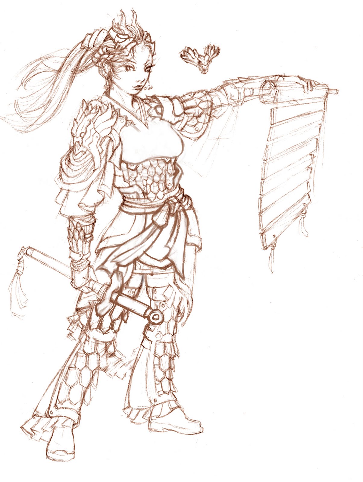 1205x1600 1doodle A Day Female Warrior - Female Warrior Sketch