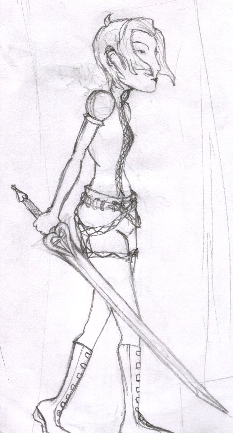 750x1394 Sketch A Dayfemale Warrior 2 By Herabserapel - Female Warrior Sketch