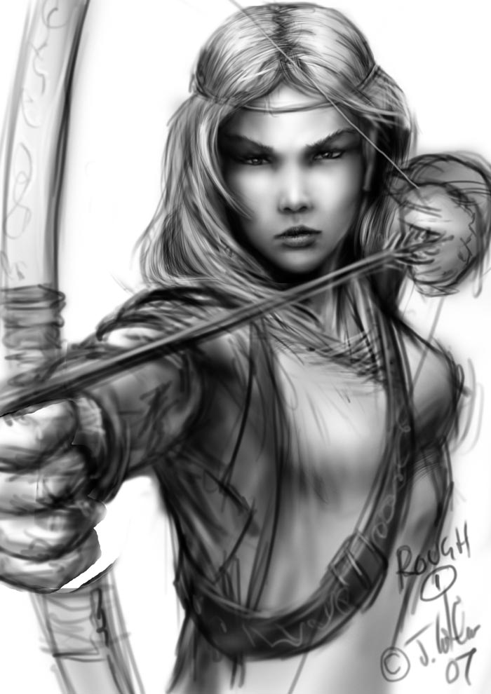 Warrior Girl High Quality Drawing Drawing Skill - Female Warrior Sketch. 