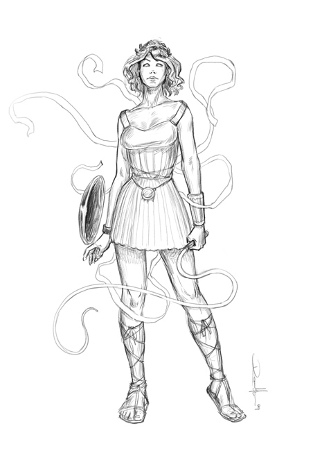 452x650 Character Female Warrior Goddess D.z.art - Female Warrior Sketch