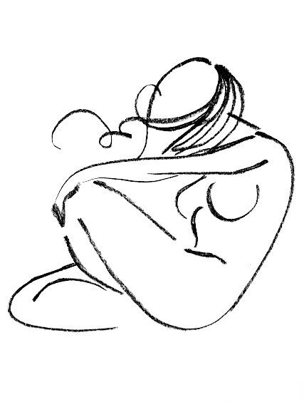 427x564 Original Feminine Charcoal Sketch - Feminine Sketch