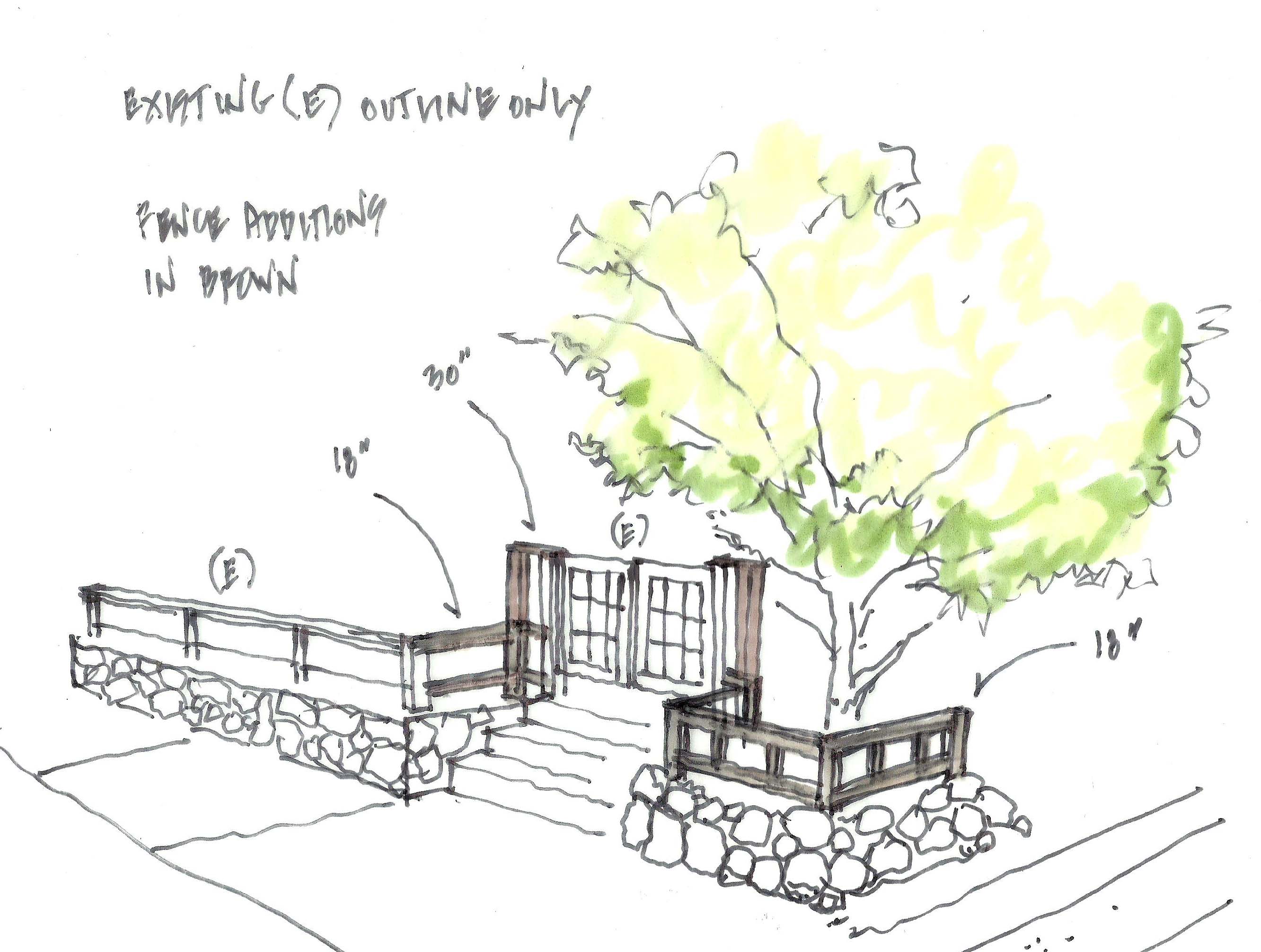 2665x2012 Fence Sketch Ian Moore Design - Fence Sketch