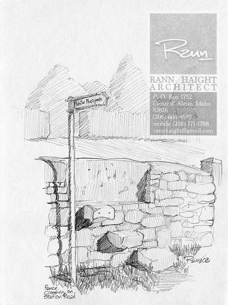 750x1000 Fence Crossing On Station Road Pencil Sketch Rann Haight - Fence Sketch