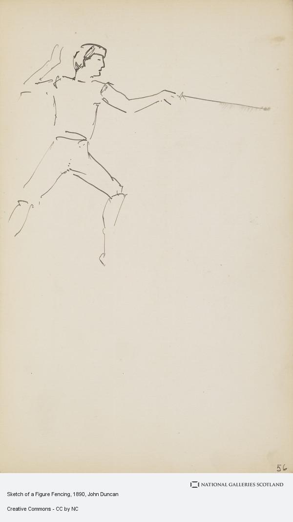 600x1067 Sketch Of A Figure Fencing National Galleries Of Scotland - Fencing Sketch