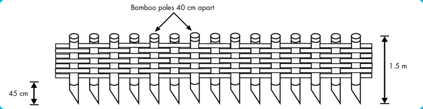 850x219 Sketch Of Bamboo Fencing Download Scientific Diagram - Fencing Sketch
