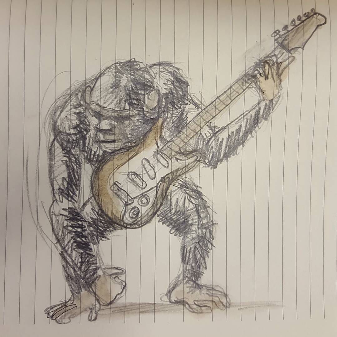 1080x1080 Quick Pencil Sketch. Attitude - Fender Stratocaster Sketch