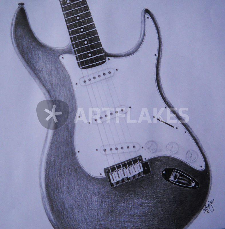 786x800 Stratocaster Sketch Drawing Art Prints And Posters By Amy Harmse - Fender Stratocaster Sketch