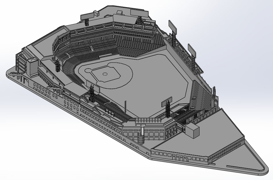 951x628 Solidworks, 3d Printing And Baseball - Fenway Park Sketch