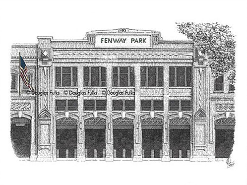 498x373 Fenway Park, Print - Fenway Park Sketch