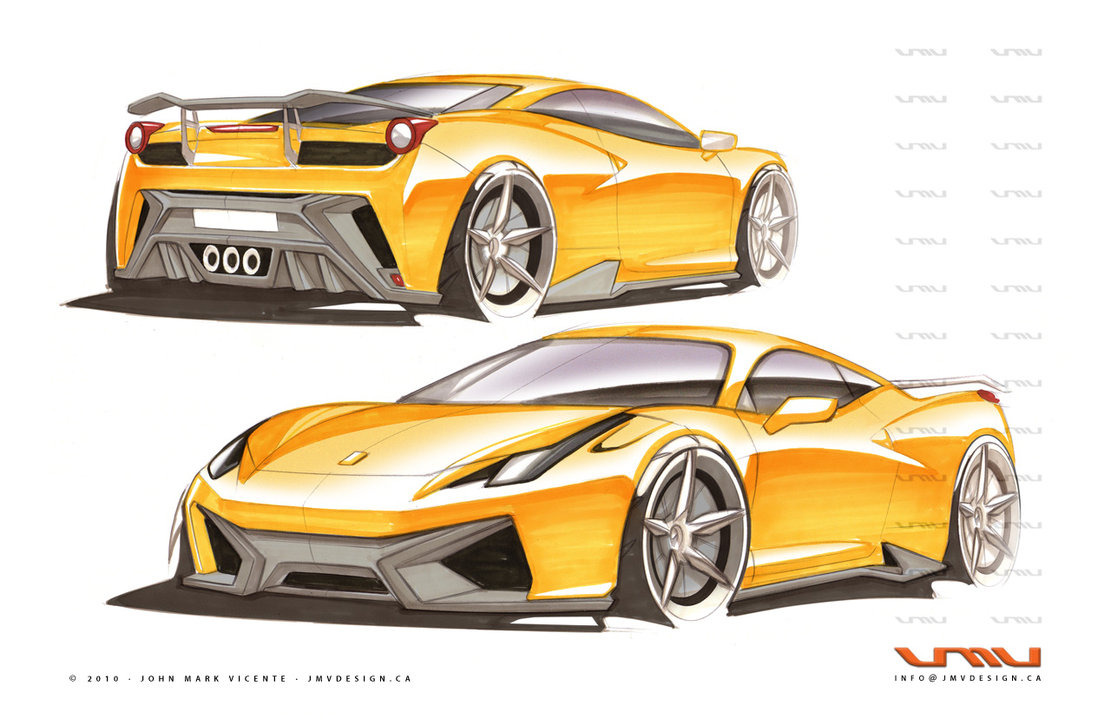 1111x719 Ferrari 458 Italia Gt - Ferrari 458 Sketch