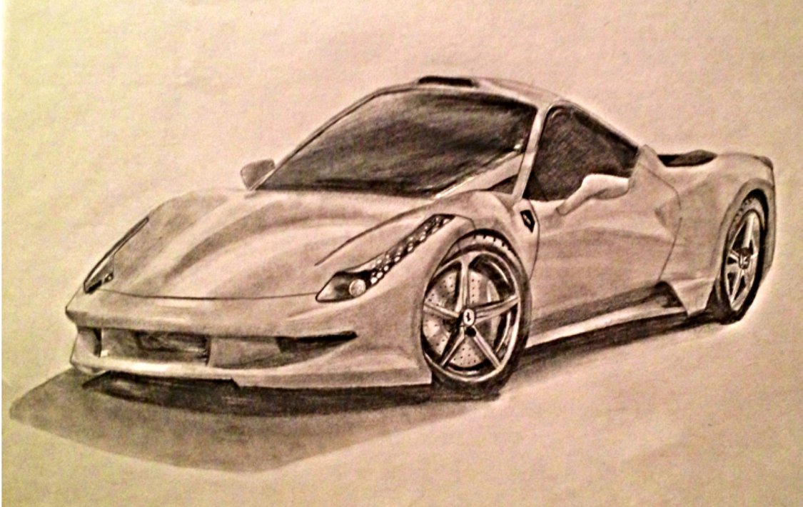 1125x710 Ferrari 458 Sketch By Falcofan100 - Ferrari 458 Sketch