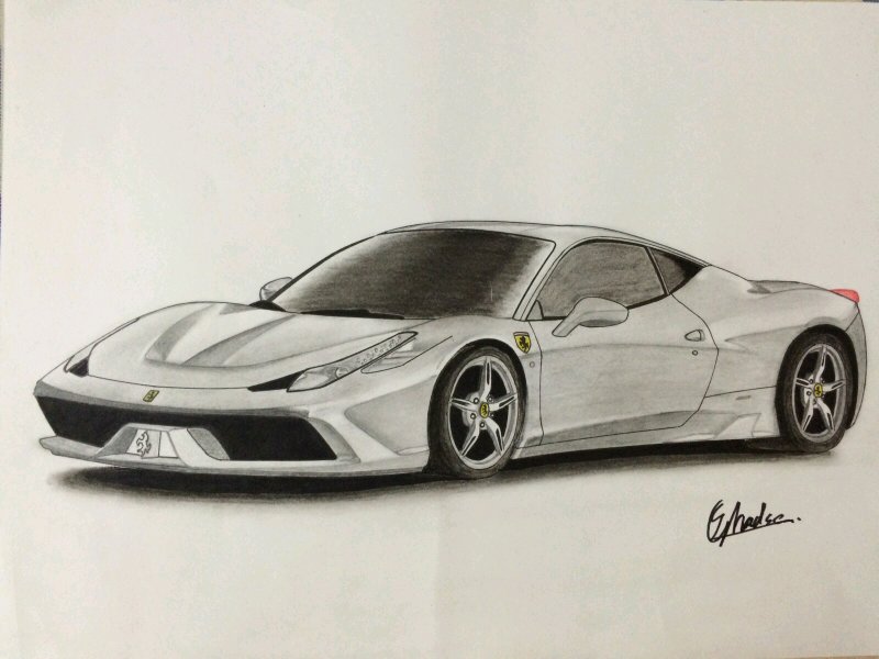 800x600 Ferrari 458 Speciale Sketch By Me - Ferrari 458 Sketch