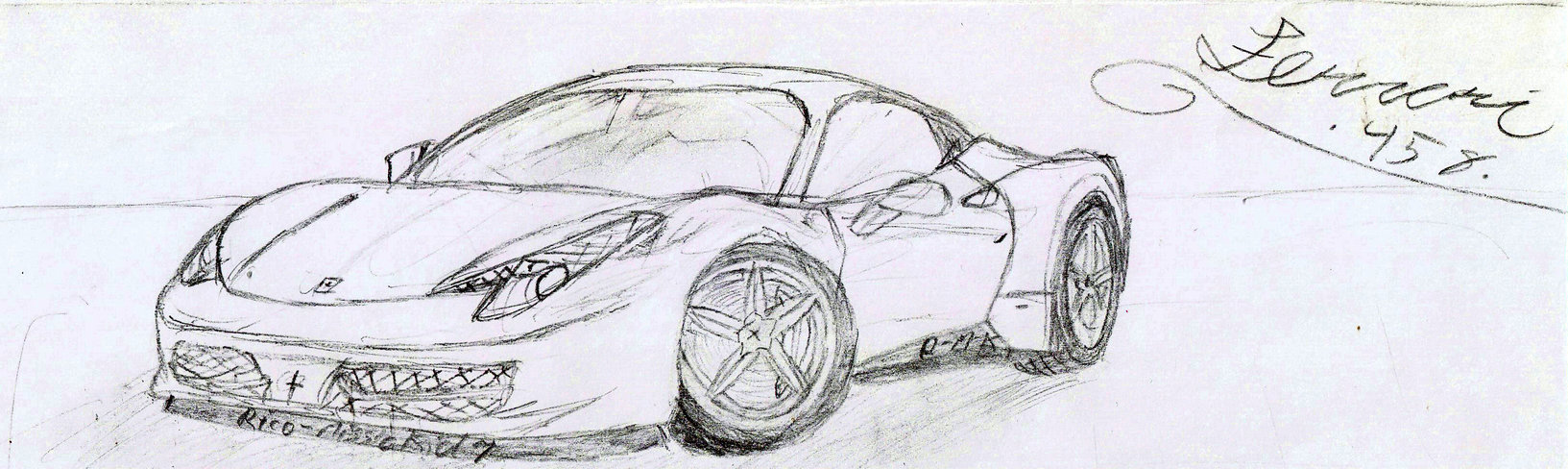 1633x488 Ferrari 458, Sketch. By Rico Misslekid7 - Ferrari 458 Sketch