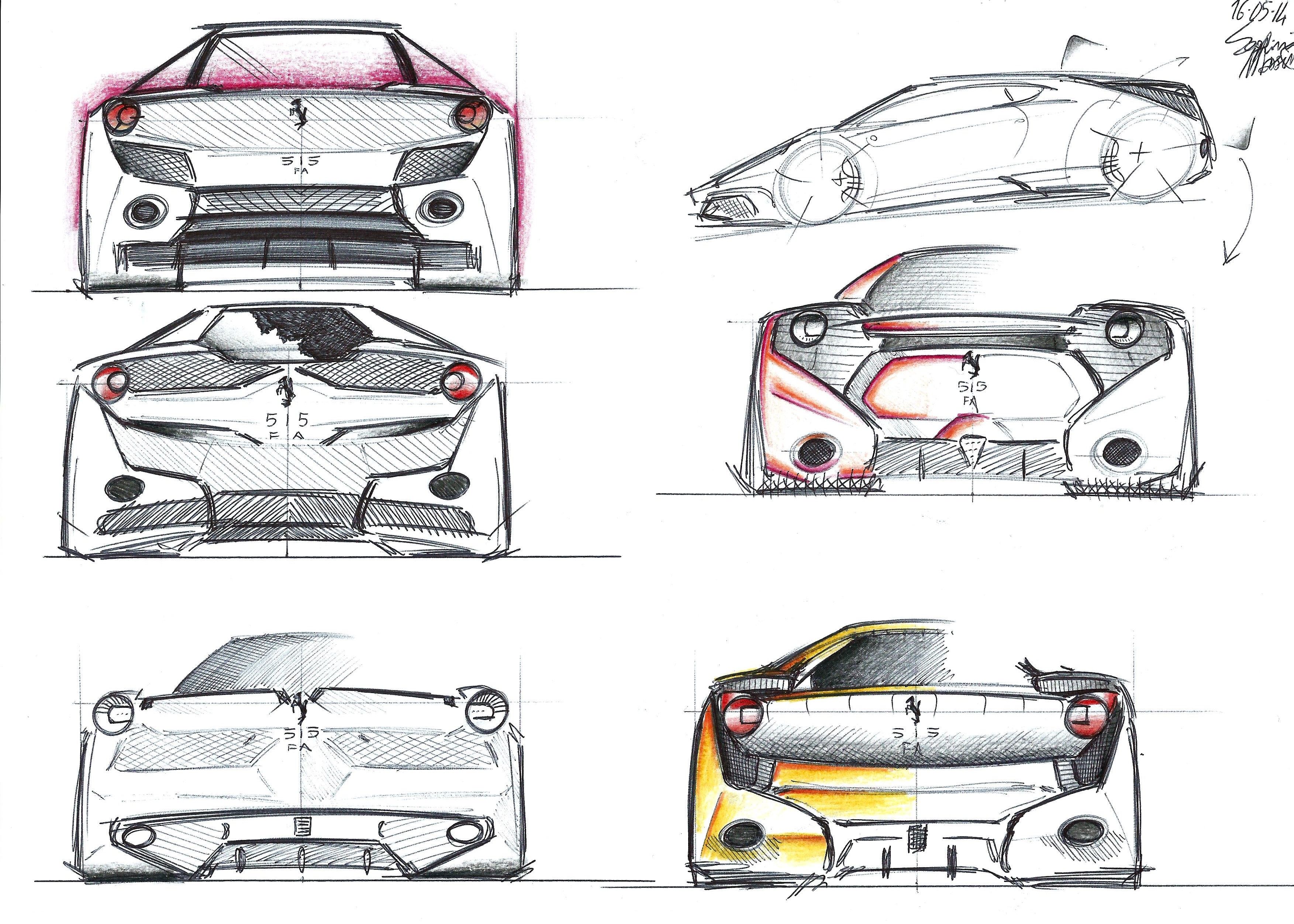 3507x2505 Ferrari - Ferrari Car Sketch