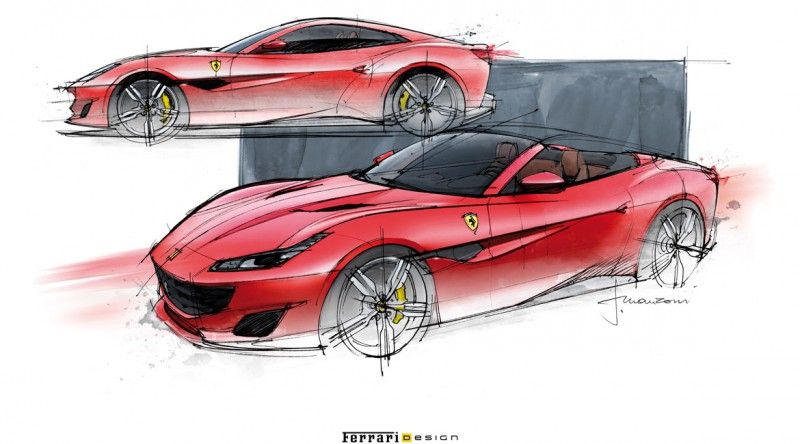 Ferrari Car Sketch at PaintingValley.com | Explore collection of ...