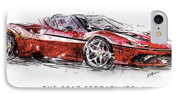 600x327 Ferrari Sketch Iphone 8 Cases Fine Art America - Ferrari Car Sketch