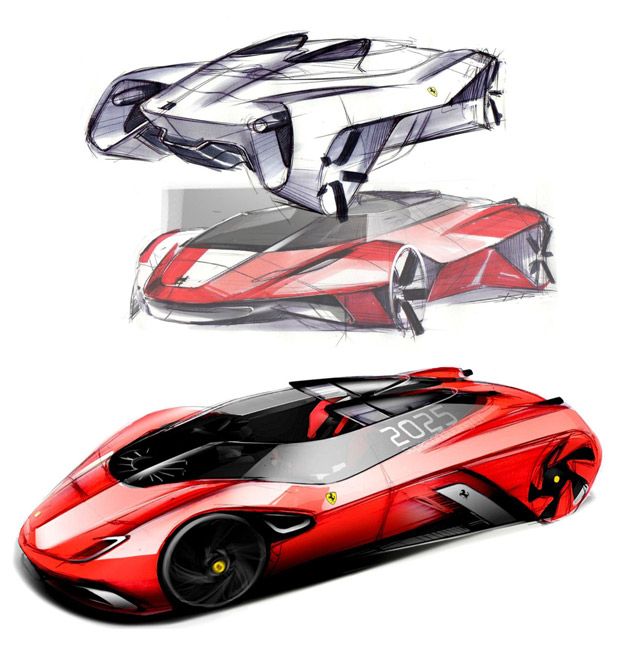 620x654 Ferrari World Design Contest Car Inspiration - Ferrari Car Sketch